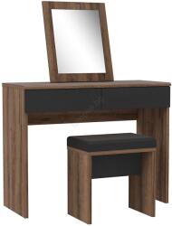 FORTE Тоалетка JUNO + табуретка 45x29, 6 cm кафява/черна (FR0050)