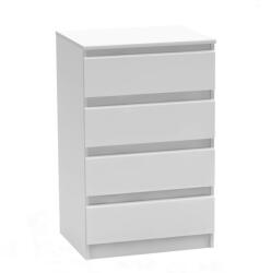 TEMPO KONDELA 4 Fiókos Komód, Fehér, Hany New 014 - fizz