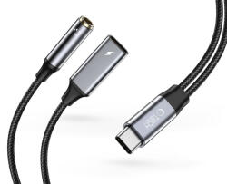 Tech-Protect UltraBoost PD60W/6A Type-C/3, 5mm Jack + Type-C Adapter-Fekete/Szürke