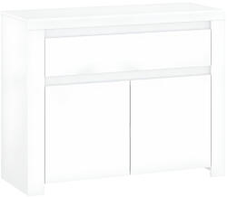 TEMPO KONDELA Komód 2D1S, Fehér Fényes, Lindy - fizz