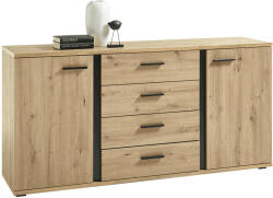 TEMPO KONDELA Komód, Artisan Tölgy/Fekete, Kanode - fizz