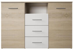 TEMPO KONDELA Komód, Tölgy Sonoma/Fehér, Gabriela