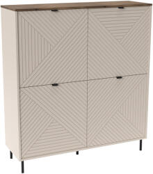 TEMPO KONDELA Polcos Szekrény, Kasmír/Castello Tölgy, Eyco 4D