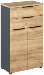 TEMPO KONDELA Szekrény, Grafit/Artisan Tölgy, Klaudius Typ 3 - fizz