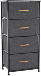 TEMPO KONDELA Komód Szövet Fiókokkal, Fekete/Sötétszürke, Palmera Typ 2