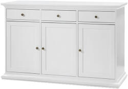 TEMPO KONDELA Komód, DTD Fóliázott/MDF Festett, Fehér, Paris 77824