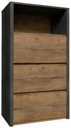 TEMPO KONDELA Komód, Smooth Szürke/Tölgy Lefkas Sötét, Montana Ks3