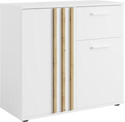 TEMPO KONDELA Komód, 2D1S, Fehér/Artisan Tölgy, Tolis Typ 4