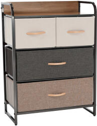 TEMPO KONDELA Komód Szövet Fiókokkal, Bézs/Barna, Hazel Typ 2
