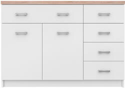 TEMPO KONDELA Komód 2D5S, Fehér/Tölgy Sonoma, Topty Typ 08 - fizz