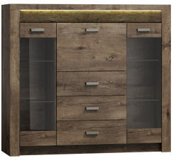 TEMPO KONDELA Vitrines Komód, Kőris Sötét, Infinity 08