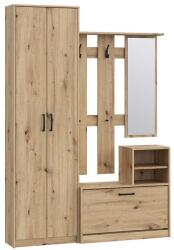 FORTE Előszobafal tükörrel KAVI, artisan tölgy NIKD01-D78 (FR0077)