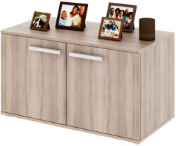 TEMPO KONDELA Alacsony Szekrény 2-Ajtós, DTD Laminált, Tölgy Sonoma, Dunaj Typ7