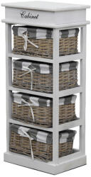 TEMPO KONDELA Komód, 4 Kosárral, Szürke/Fehér, Manon 4