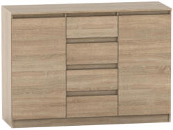 TEMPO KONDELA 2 Ajtós Komód 4 Fiókkal, Tölgy Sonoma, Hany New 010