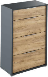 TEMPO KONDELA Fiókos Komód, Grafit/Tölgyfa Artisan, Rioma New Typ 22