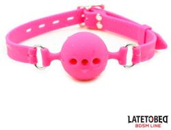 LateToBed BDSM Line Breathable Silicone Ball Gag Size M Ball 4.5cm Pink