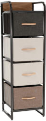 TEMPO KONDELA Komód Szövet Fiókokkal, Bézs/Barna, Hazel Typ 1