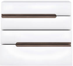 TEMPO KONDELA Komód, Fehér - Extra Magas Fényű Hg/Sonoma Tölgyfa, Lynatet 44 Típus