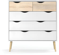 TEMPO KONDELA Komód, Tölgy Sonoma/Fehér, Oslo 75456