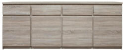 TEMPO KONDELA Komód, 11 Ttípus, 4 Fiókos, 4 Ajtós, Sonoma Tölgyfa, Panama