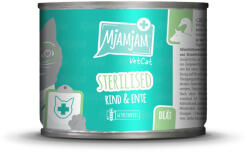 MJAMJAM ivartalanított macska konzerv marha&kacsa 6x200g