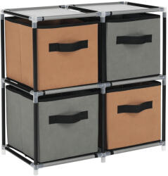 TEMPO KONDELA Komód Szövet Fiókokkal, Fekete/Barna/Szürke, Camilo Typ 1