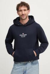 Tommy Hilfiger felső sötétkék, férfi, nyomott mintás, kapucnis, MW0MW39050 - sötétkék M