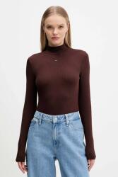 Tommy Hilfiger hosszú ujjú félgarbó nyakú, fekete, DW0DW19830 - barna XXS