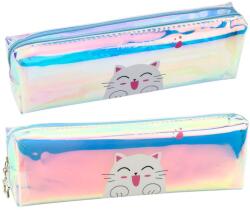 Lean Gyermek Iskolai Tolltartó Holografikus Macskával Kék 21x6cm 21622 (21622) (21622)
