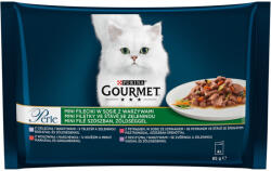 Gourmet Perle Gravy Delight állateledel macskáknak borjúval, vaddal, marhával és pisztránggal 4x85 g - 340 g