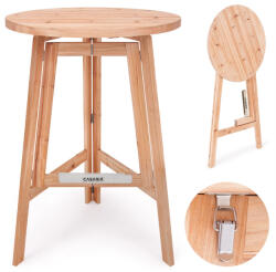 Casaria Tömörfa magas asztal bárasztal bisztróasztal 80cm, összecsukható (101676)