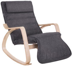 SONGMICS LYY42GYZ Nyírfa Hintaszék 5-Fokozatú Lábtartóval Sötétszürke (EUZ-LYY42GYZ)