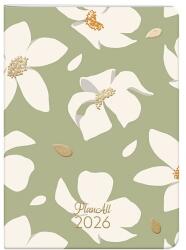 PLANALL Zsebnaptár PLANALL B/6 heti álló fehér lapos aranyozott Winter 2026. 21546 (21546)