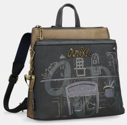 Anekke BOUTIQUE kék, szögletes rátét előzsebes, három részes közepes divathátizsák 41855-233