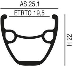  Abroncs 26" (559) 36H alu df. fekete P. DISK szege