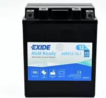 Exide AGM 12-14, 1 YTX14AH 12V 12Ah 210A bal+ gondozásmentes (zselés) motor akkumulátor (Exide-AGM-12-14-1)
