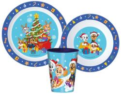  Mancs őrjárat karácsonyi műanyag étkészlet szett 3 db