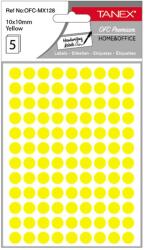 Tanex Etichete autocolante rotunde, 10 mm, 540 buc/set, galben, TANEX (TWOFC128Y)