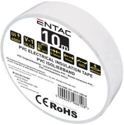 Entac Szigetelőszalag 0, 18x19mm fehér 10m Entac (AVI EIT 1819 10M W)
