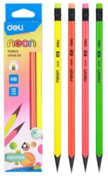 Deli Creion grafit cu guma fara lemn HB neon DELI (DLEU54600)