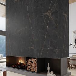 Durstone Gresie tip placa Durslab Yves Nero RC Rectificata Mata 120 x 280 cm grosime 6 mm