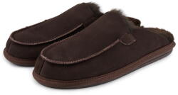 Vlnka Férfi bőr papucs birkagyapjúval Erik, barna felnőtt cipő méret 45