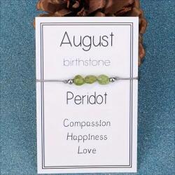 HARAHU Karkötő a születési hónap kövével - Augusztus / Peridot KP38763
