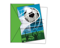 Procos S. A Meghívó kártya, Focis, kék, 6 db/cs