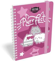 Lizzy Card Határidőnapló LIZZY CARD B/6 heti spirálozott gumis Kittok purrfect 2026 (21578) - fotoland