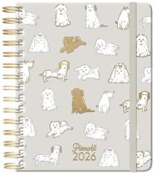 Planall Határidőnapló PLANALL Midi B/6 heti spirálos keményfedelű gumis doggo 2026 (21573) - fotoland