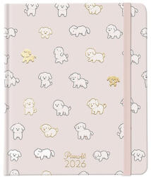 PLANALL Határidőnapló PLANALL New Classic B/5 heti keményfedelű gumis Fur baby 2026 (21556) - papir-bolt