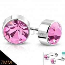 Talitha Обеци с розов цирконий - talitha-jewelry - 25,00 лв