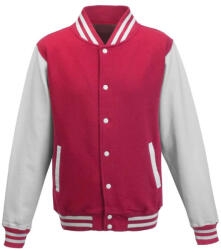 Just Hoods patentos vastag férfi pulóver AWJH043, Hot Pink/White-XL (awjh043hp-wh-xl)